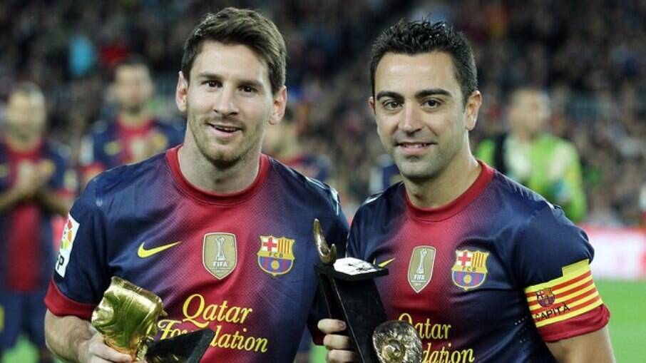 Xavi e Messi atuaram juntos por quase 12 anos no Barcelona