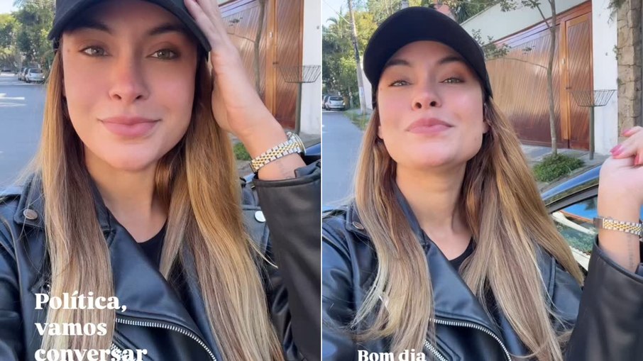 Sarah Andrade rebate ataques por se declarar de direita: “Estou cansada” Sarah Andrade rebate ataques por se declarar de direita: “Estou cansada”