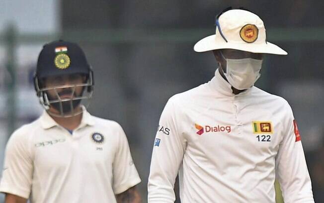 Jogadores do Sri Lanka sofreram por conta da poluição em Nova Deli, capital da Índia