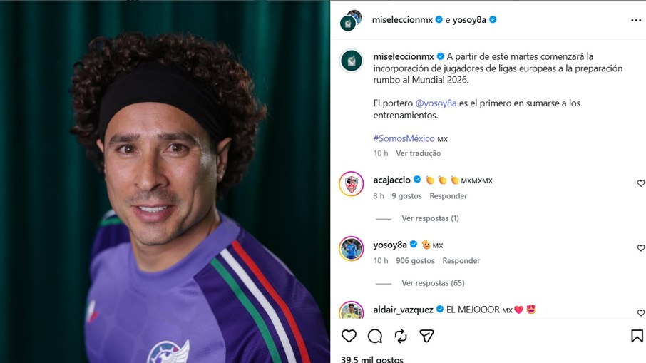 Seleção do México publica foto de Ochoa para a Copa do Mundo