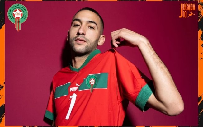 Atacante brilhou pela seleção marroquina na Copa de 2022 Atacante brilhou pela seleção marroquina na Copa de 2022