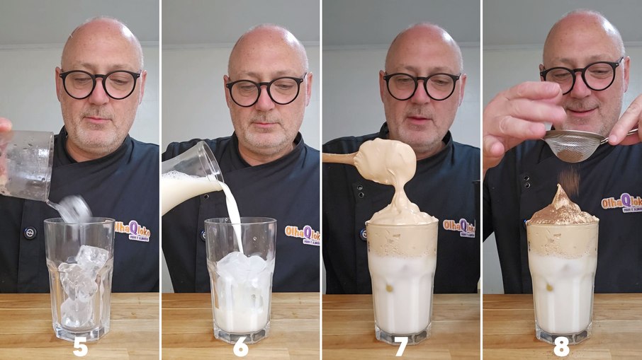 Café com leite gelado