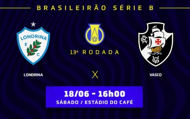 Londrina x Vasco: prováveis times, desfalques e onde assistir ao jogo da Série B do Campeonato Brasileiro