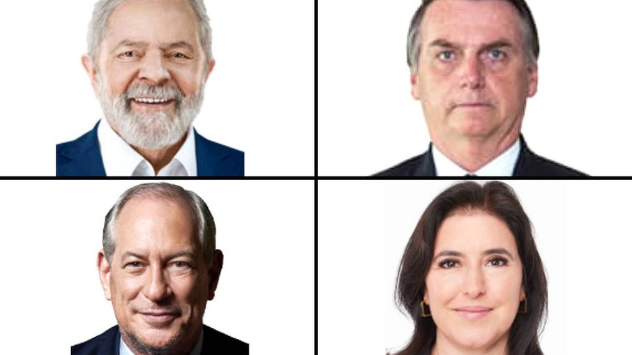  Lula, Bolsonaro, Ciro e Tebet. Foto dos presidenciáveis que será exibida na urna eletrônica.