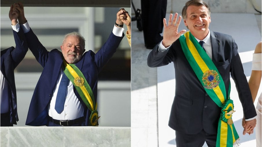 Faixas usadas por Lula e Bolsonaro nas posses, em 2023 e 2019, respectivamente, são diferentes, mas ambas são oficiais