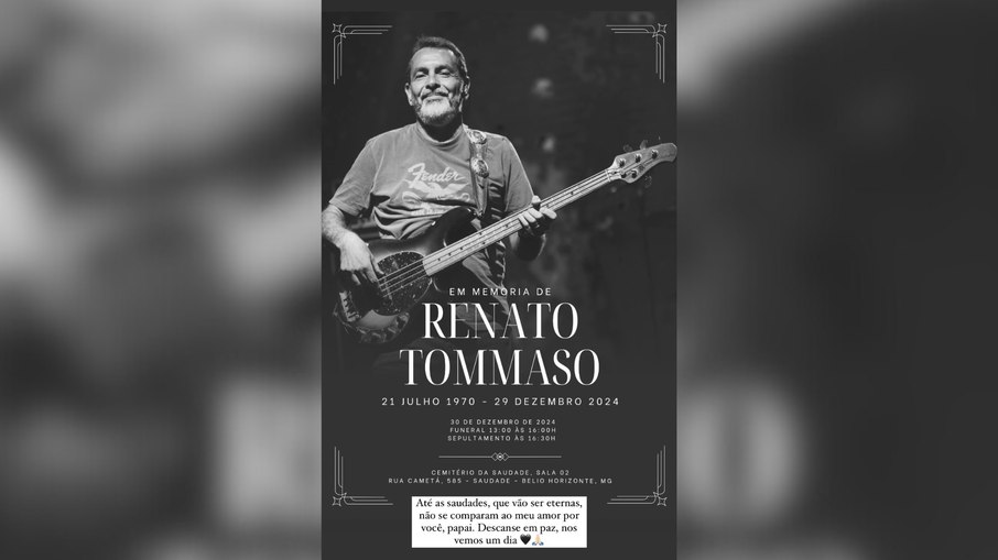 Filha de Renato Tommaso, roadie do Jota Quest, se despede do pai com homenagem