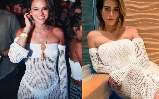 Bruna Marquezine e Cleo vestem a mesma roupa