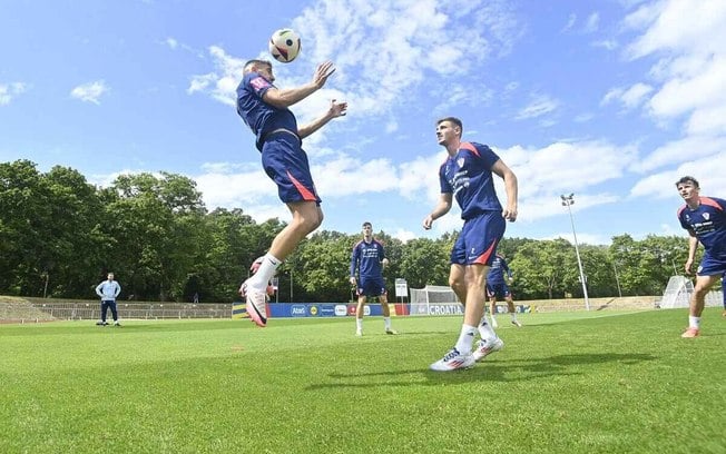 Jogadores da Croácia durante treinamento da seleção - Foto: Divulgação / HNS