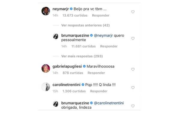 Bruna Marquezine e Neymar trocaram comentários nas redes sociais