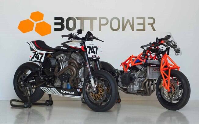 Modelos da Bottpower, motocicletas espanhola produzidas em pequena escala, com peça feita na impressora 3D