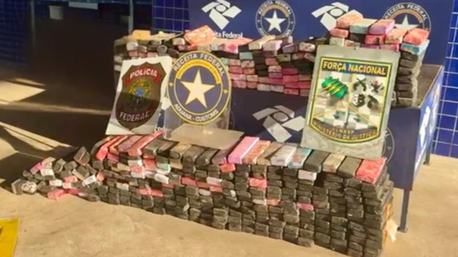 Droga que foi apreendida na Ponte da Amizade