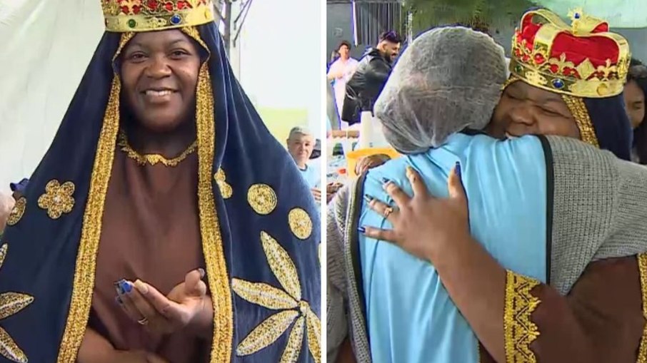 Voluntária Priscila de Cássia de Moura no ponto de apoio ao romeiro Voluntária Priscila de Cássia de Moura no ponto de apoio ao romeiro