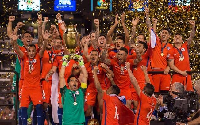 Chile comemora vitória da Copa América de 2016