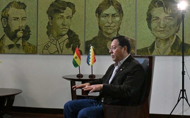 O presidente da Bolívia, Luis Arce, durante entrevista à AFP em La Paz