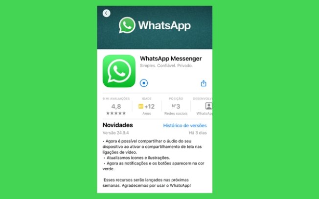 WhatsApp verde é liberado para todos no iPhone