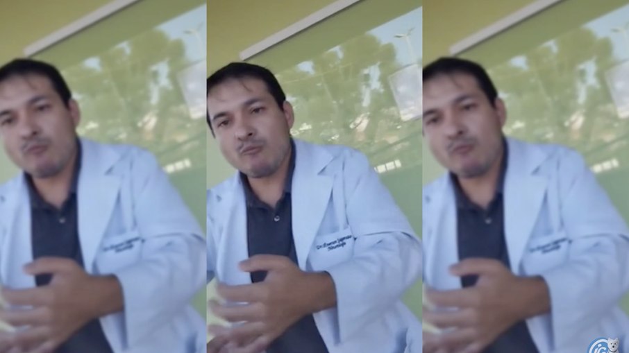 Imagem do vídeo gravado pelo paciente que reportou o caso aos responsáveis pela  unidade de Pronto Atendimento