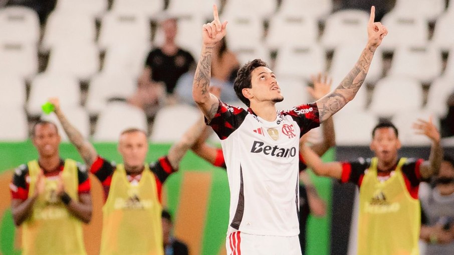 Pedro, jogador do Flamengo. no Engenhão