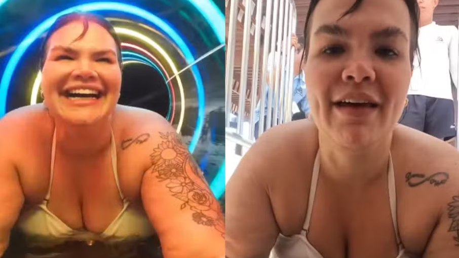Thais Carla celebra momento no tobogã após perder 75 kg