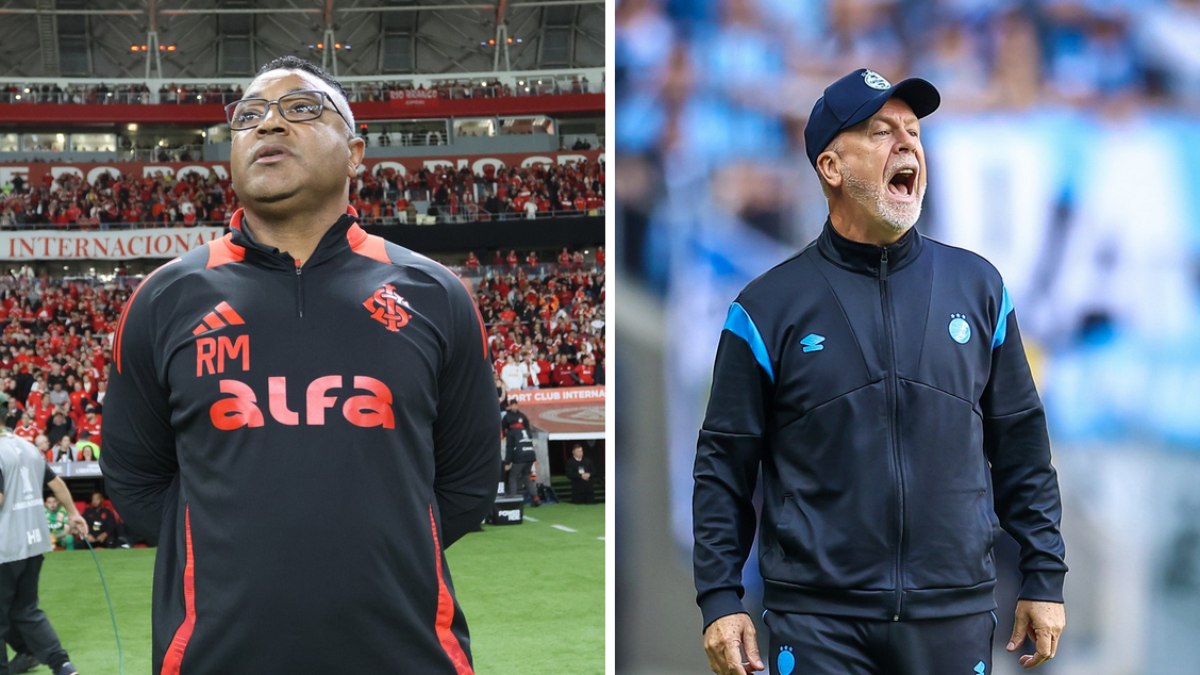 Roger Machado e Mano Menezes estão sob risco no comando de Inter e Grêmio Roger Machado e Mano Menezes estão sob risco no comando de Inter e Grêmio