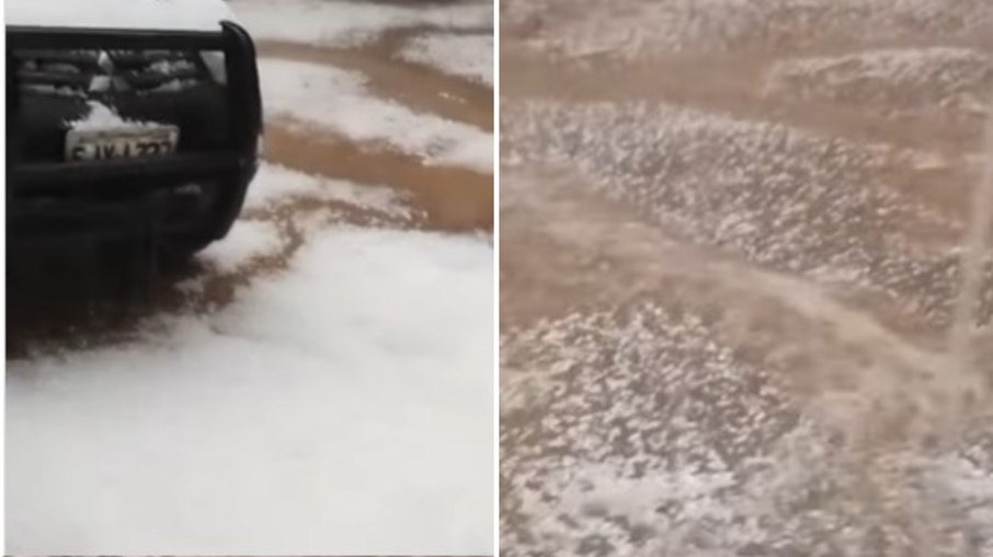 Temporal com granizo paralisa buscas por escoteiro nos Marins