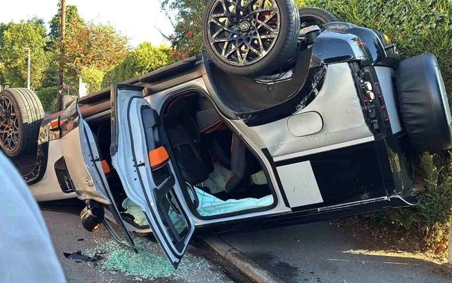 Imagens mostram o acidente de Sorba Thomas (E) e o de Lucas Gourna-Douath, ambos jogadores do Hull