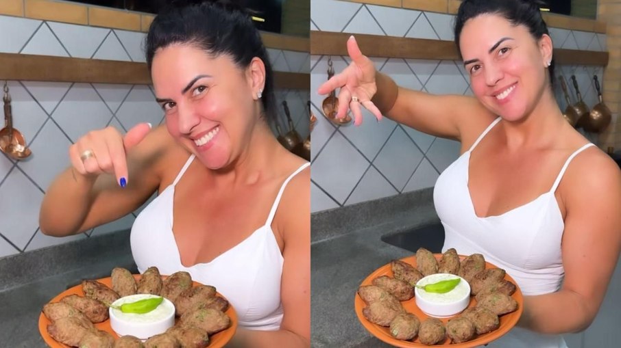 Graciele Lacerda ensina receita de quibe low carb: 