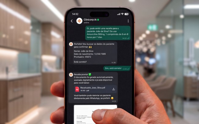 Inteligência artificial já ajuda dentista a organizar a rotina pelo WhatsApp, e agora também emite receita