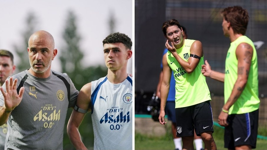 Manchester City e Atlético de Madrid duelam na Coreia do Sul Manchester City e Atlético de Madrid duelam na Coreia do Sul