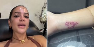 Mel Maia faz tatuagem com bambu durante viagem à Tailândia	