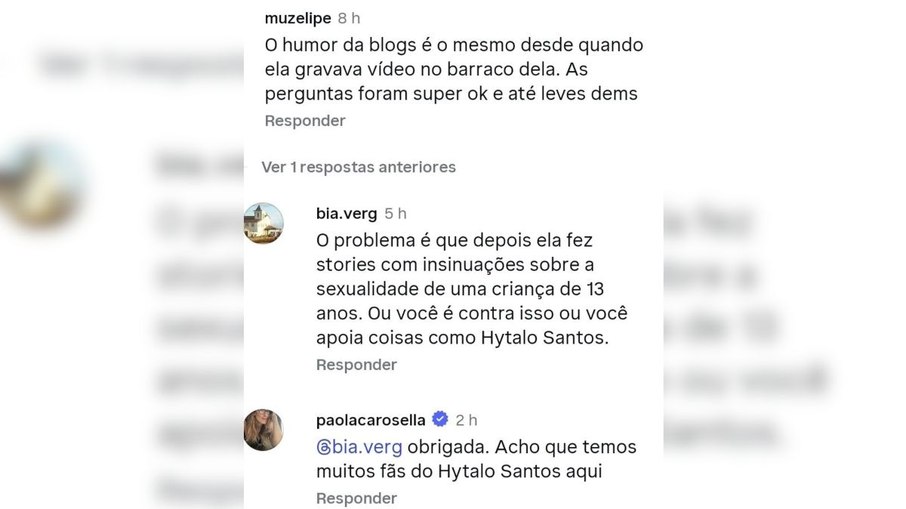 Paola Carosella rompe com Blogueirinha após comentário sobre filha