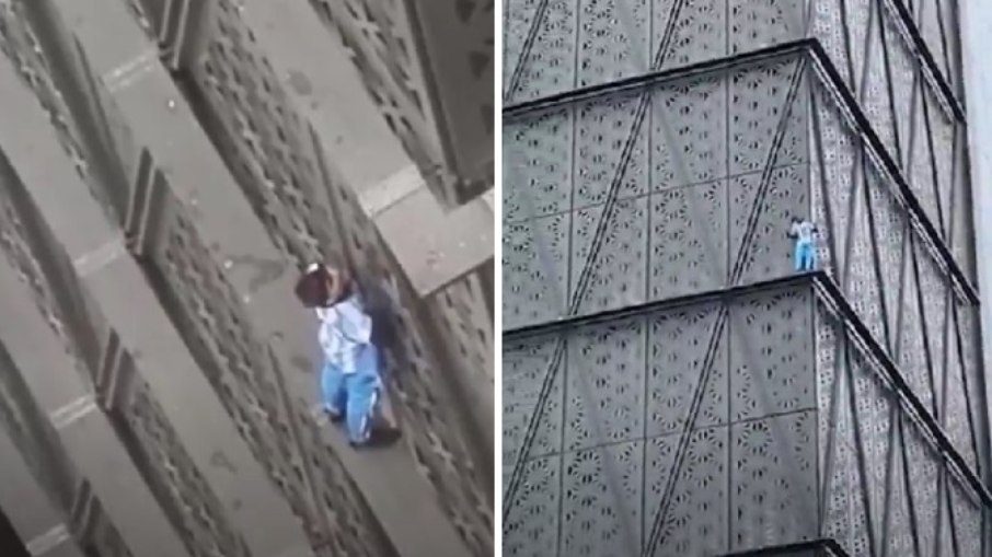 Influenciador polonês escalando prédio de Buenos Aires