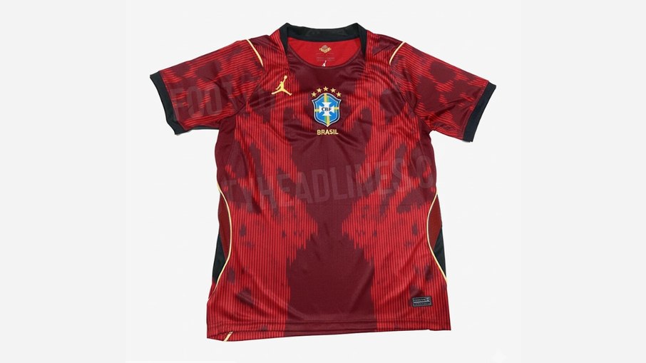 Camisa vermelha da Seleção vazada pelo site Camisa vermelha da Seleção vazada pelo site
