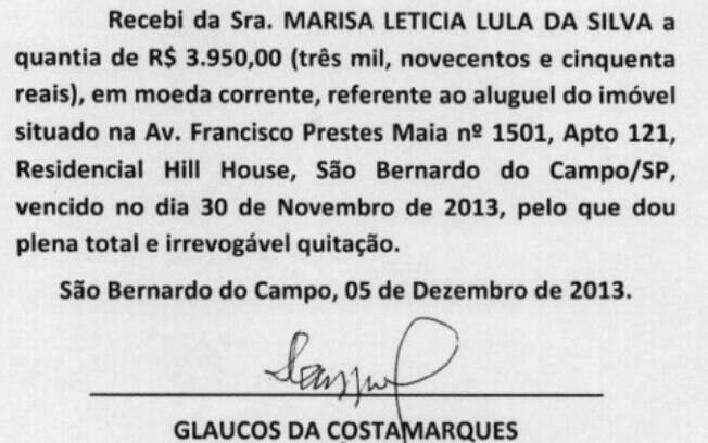 Recibos de aluguéis foram apresentados pela defesa de Lula depois de questionamento de Moro