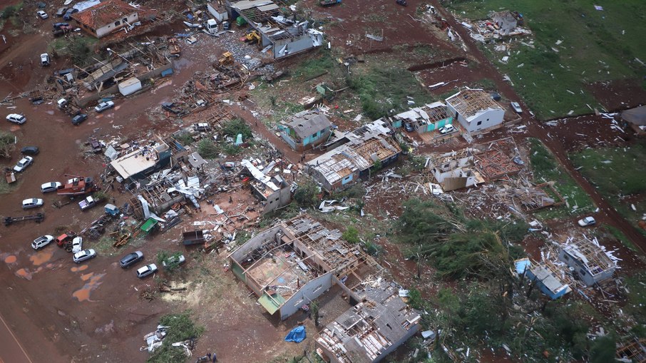 Efeitos do ciclone causaram tornado em Rio Bonito do Iguaçu (PR) Efeitos do ciclone causaram tornado em Rio Bonito do Iguaçu (PR)
