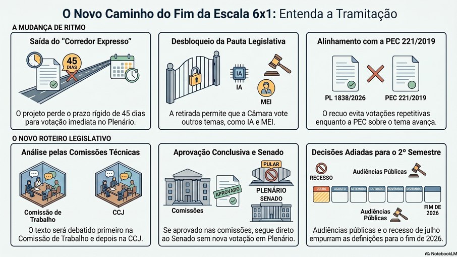 A PL agora segue ritmo regular e dispensa votação em Plenário, mas passa por comissões técnicas
