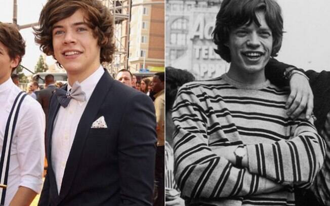 Harry Styles e Mick Jagger são alvo de comentários por parte do público que os classificam como pessoas parecidas fisicamente