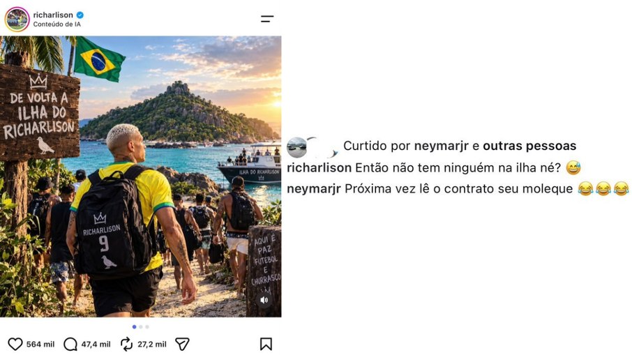 Interação entre Neymar e Richarlison