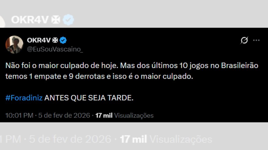 Vascaínos protestam nas redes sociais contra Fernando Diniz Vascaínos protestam nas redes sociais contra Fernando Diniz