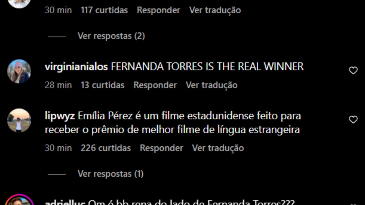 Após derrota, brasileiros invadem perfil do Globo de Ouro