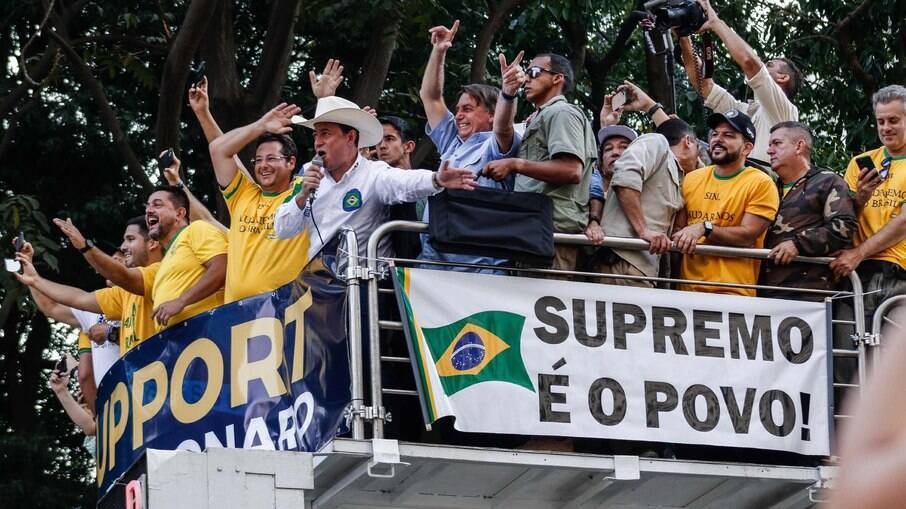 Presidente Jair Bolsonaro (sem partido) durante atos antidemocráticos no últmo dia 7 de setembro
