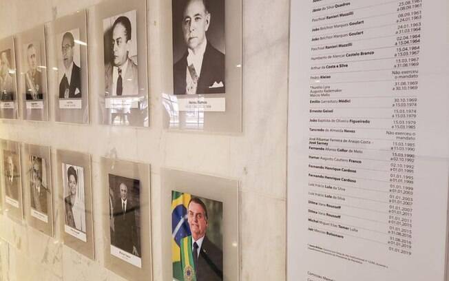 Foto do presidente Jair Bolsonaro foi colocada na galeria dos presidentes nesta quarta-feira