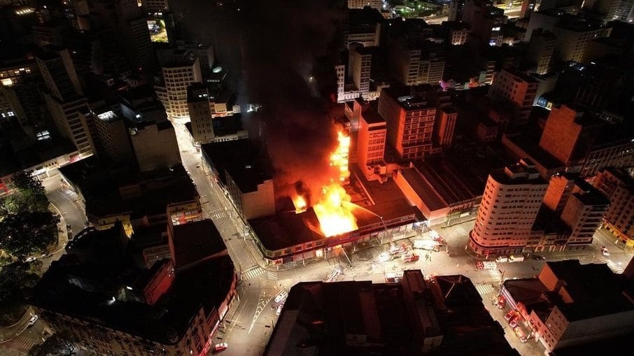 Incêndio na região da 25 de Março, Centro Histórico de São Paulo 