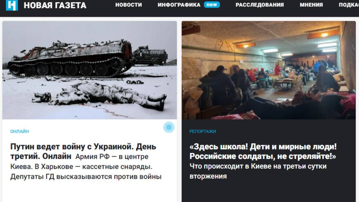 Novaya Gazeta foi um dos veículos que recebeu alerta