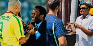 Filho de Ronaldo e neto de Pelé recriam foto histórica na Copa