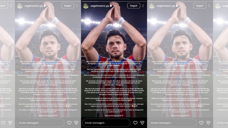 Pronunciamento de Ángel Romero sobre sua ausência na Copa