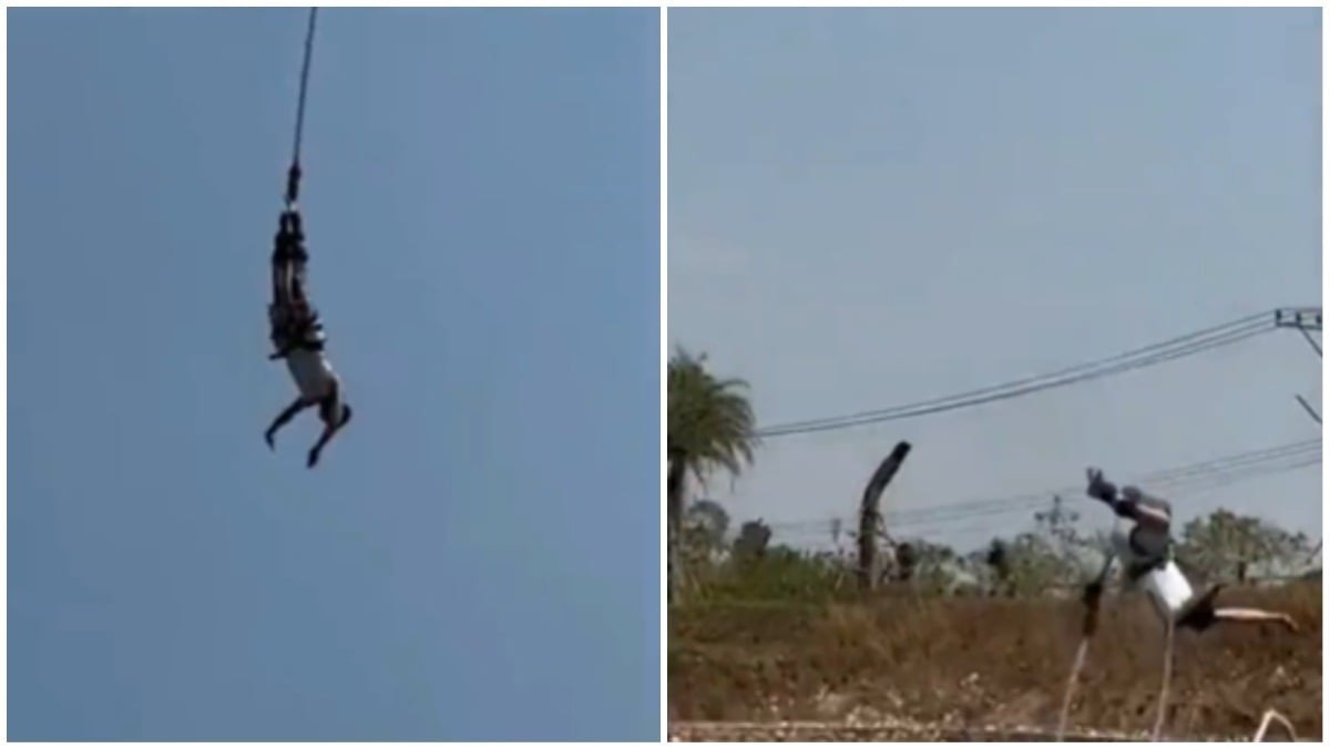 Tourist survives a 30-meter fall from bungee jumping