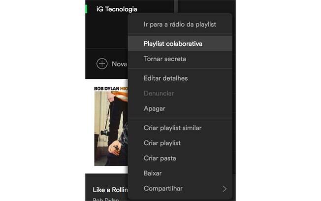 Clique com o botão direito em cima da playlist e selecione 