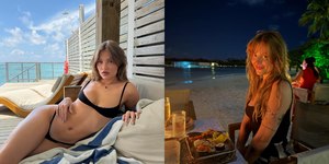 Luísa Sonza posa de biquíni nas Maldivas com namorado