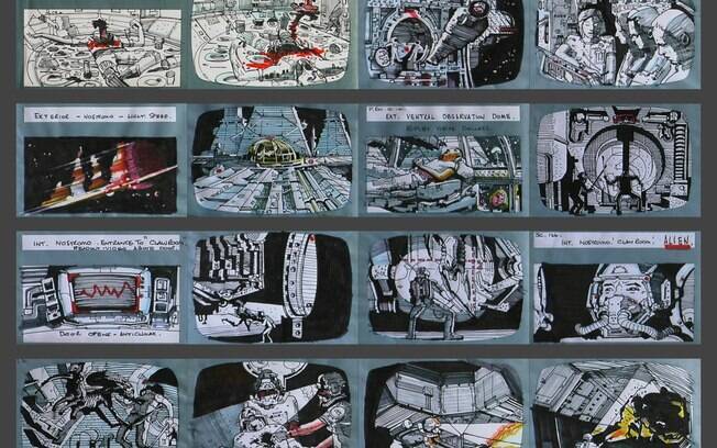 Storyboards de Riddley Scott para ''Alien: O Oitavo Passageiro''