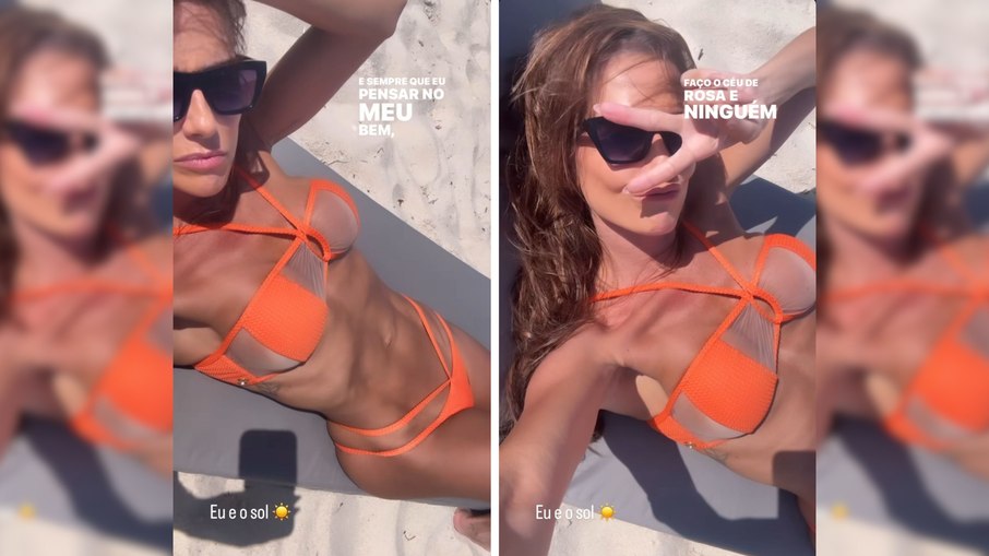 Deborah Secco arrasa na praia ao renovar o bronzeado e exibir o abdômen trincado